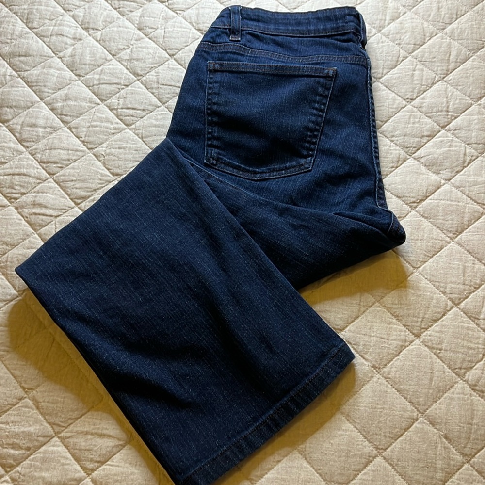 Eileen Fisher Deep Blue Jeans Size 12 straight leg